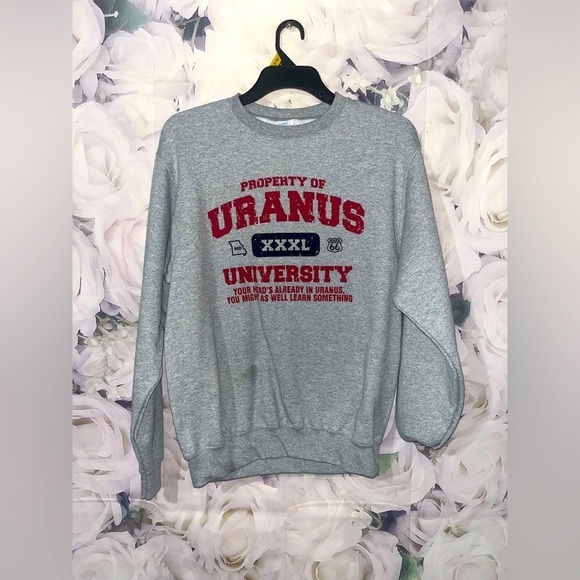 Other - Property of Uranus University Sweatshirt Mens Medium Gray Crew Neck Sweater‌
